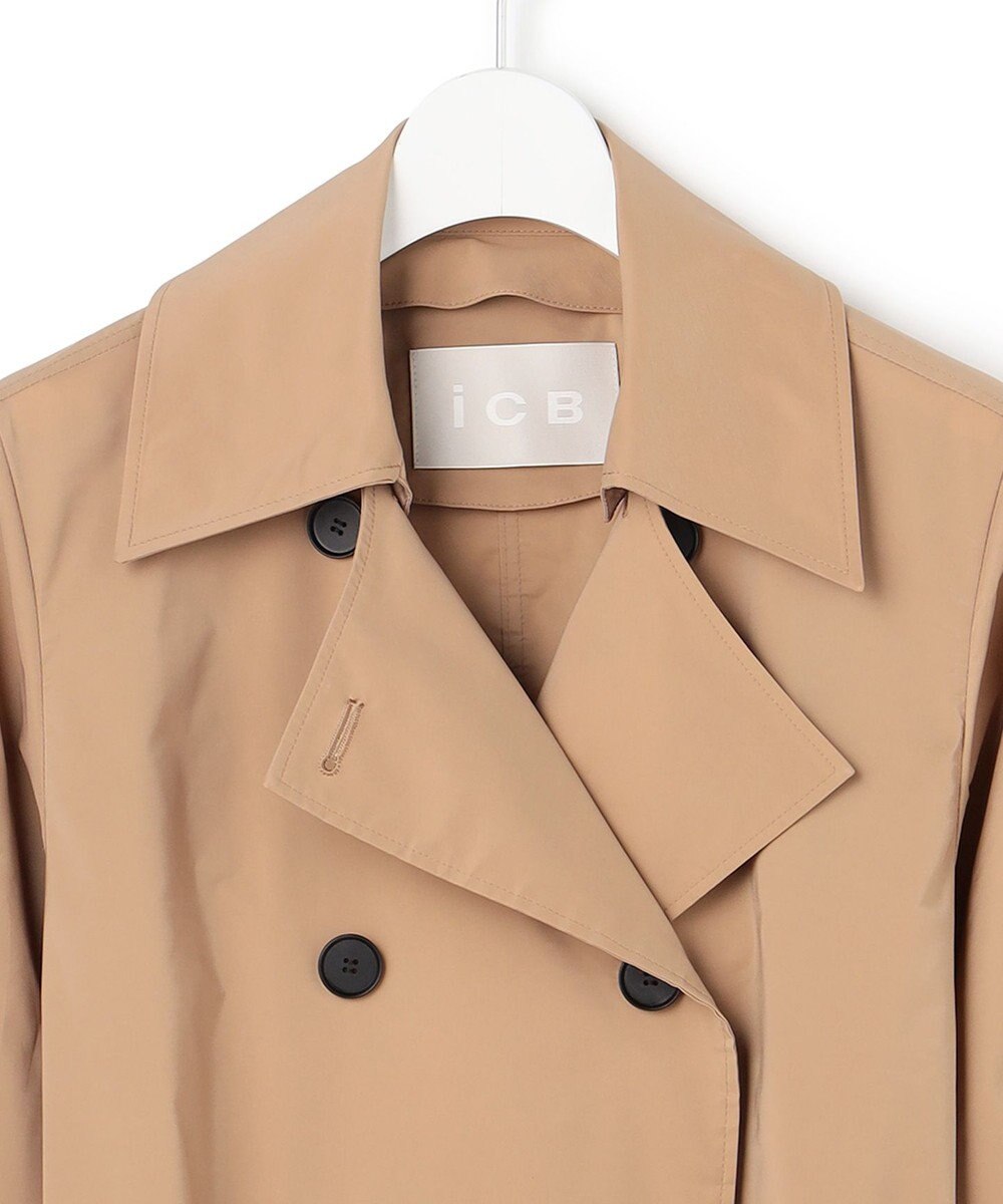 ICB 【2WAY仕様】メモリーストレッチタフタ トレンチコート 