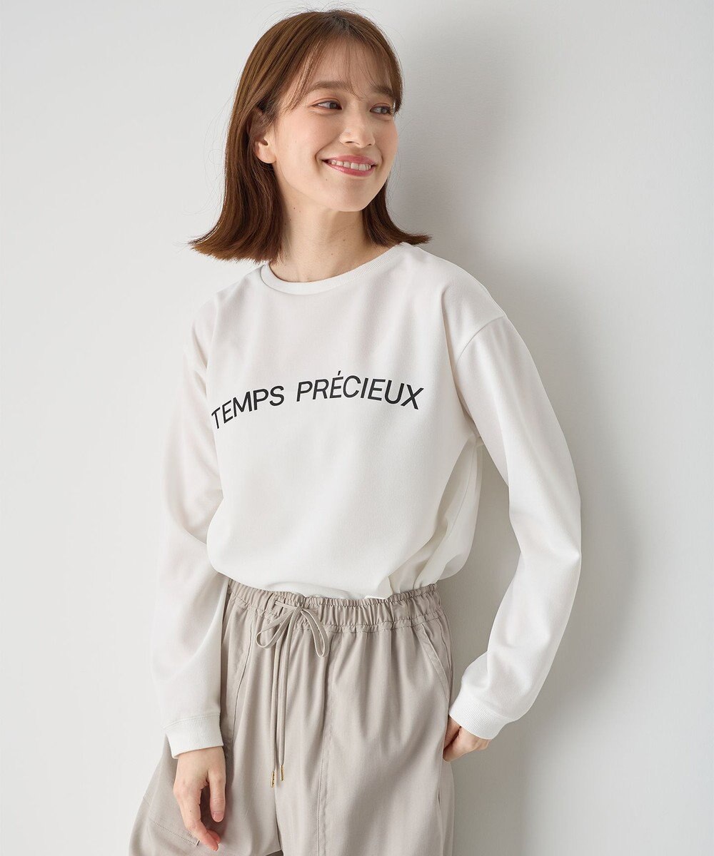 ANY ジョーゼットロゴプリントTシャツ 