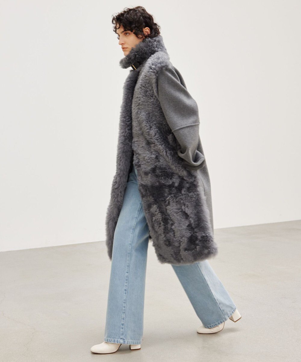 BEIGE， DANDEL / ミドル丈ムートンコート 