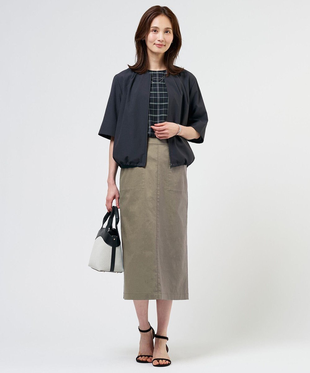 J.PRESS LADIES 【一枚で着映え】キュプラチェック  5分袖 ブラウス 