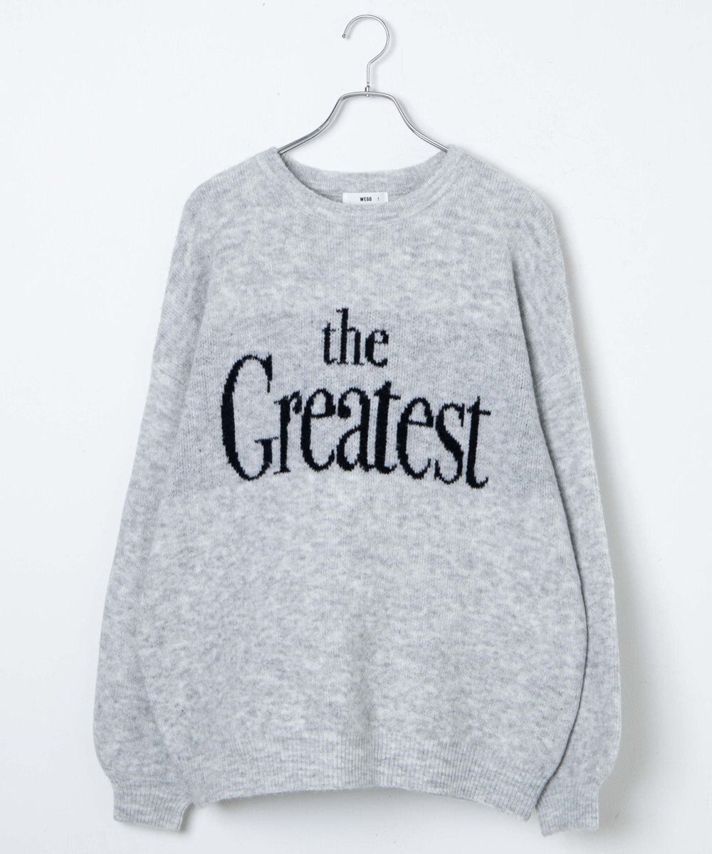 WEGO フラッフィーロゴジャガードニットプルオーバー 