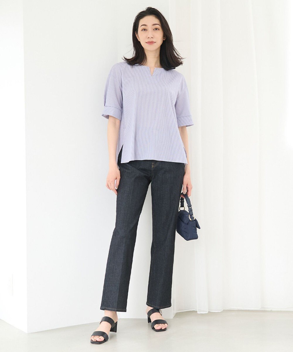 自由区 【WEB限定・洗える・XSサイズあり】トリコットジャージー カットソー 