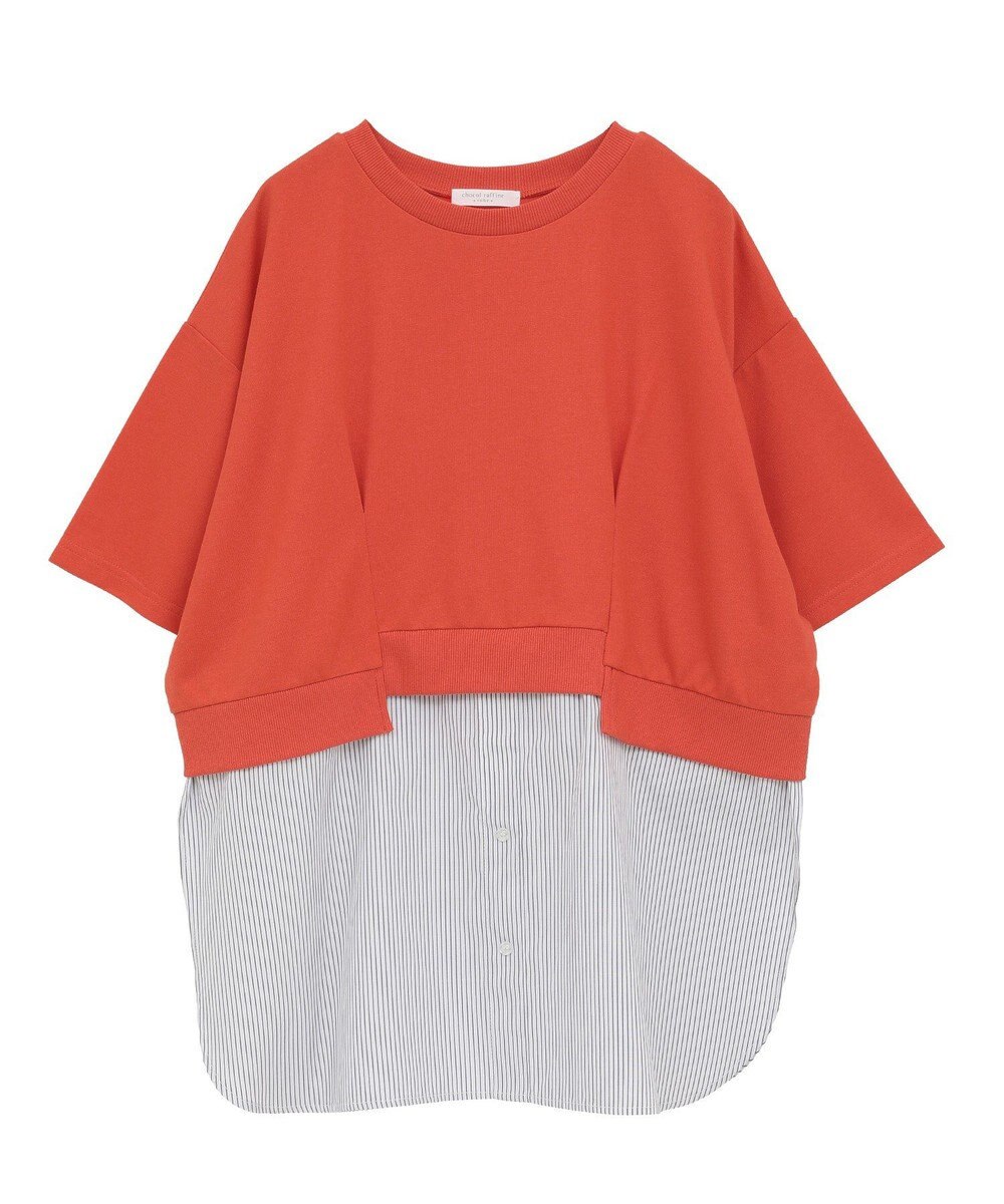 Green Parks 裾タックミニ裏毛シャツドッキングチュニック 