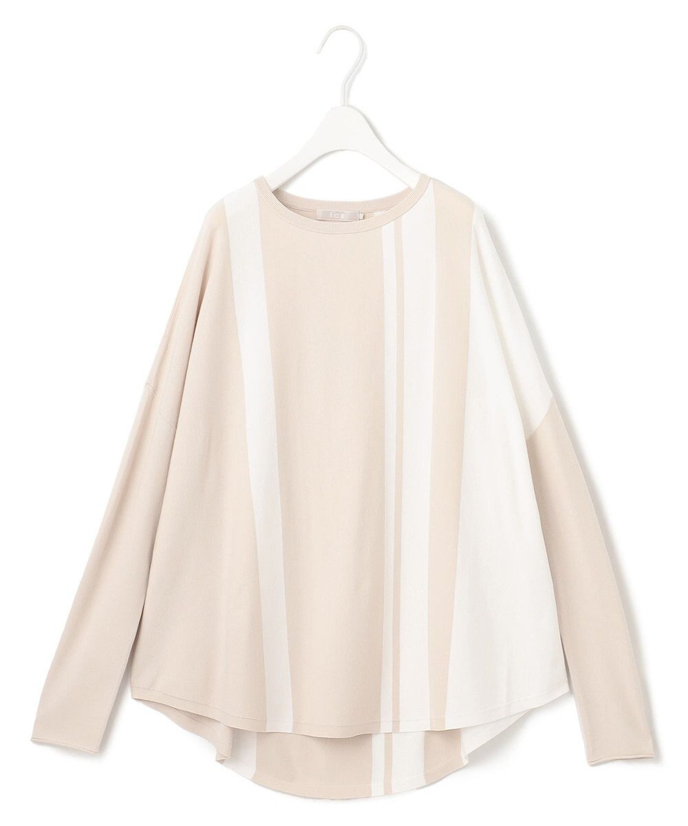 ICB 【洗える】 ヴィスコースワイド 配色デザインプルオーバー 
