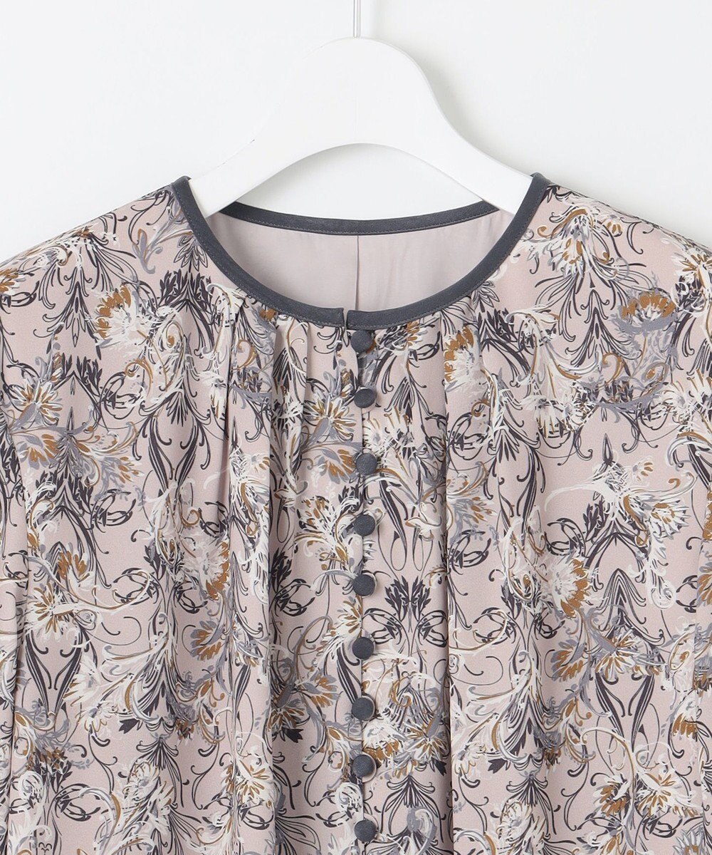 自由区 L 【洗える】バロックプリント ワンピース 