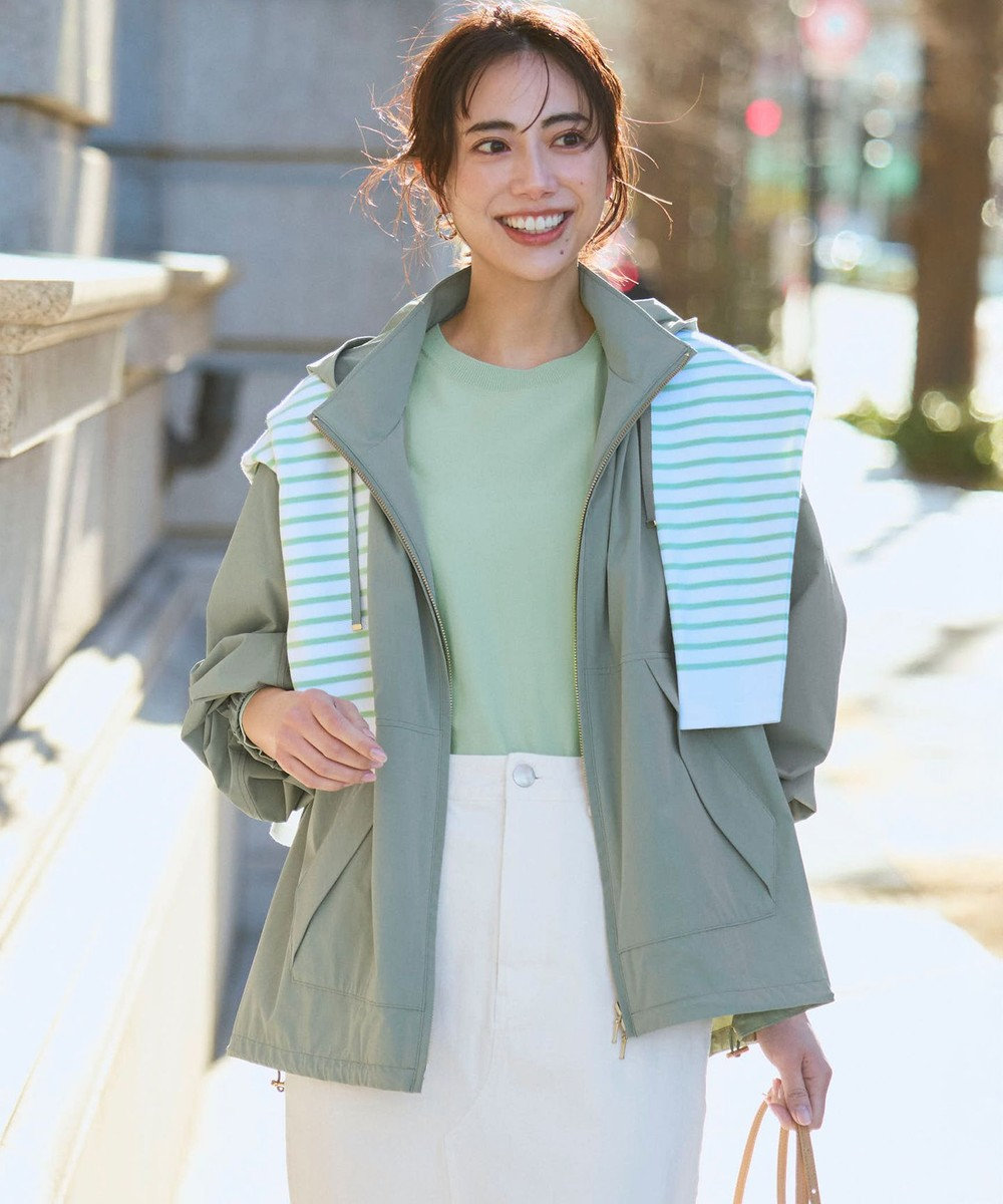 23区 2WAY ストレッチタフタ ボリュームスリーブブルゾン 