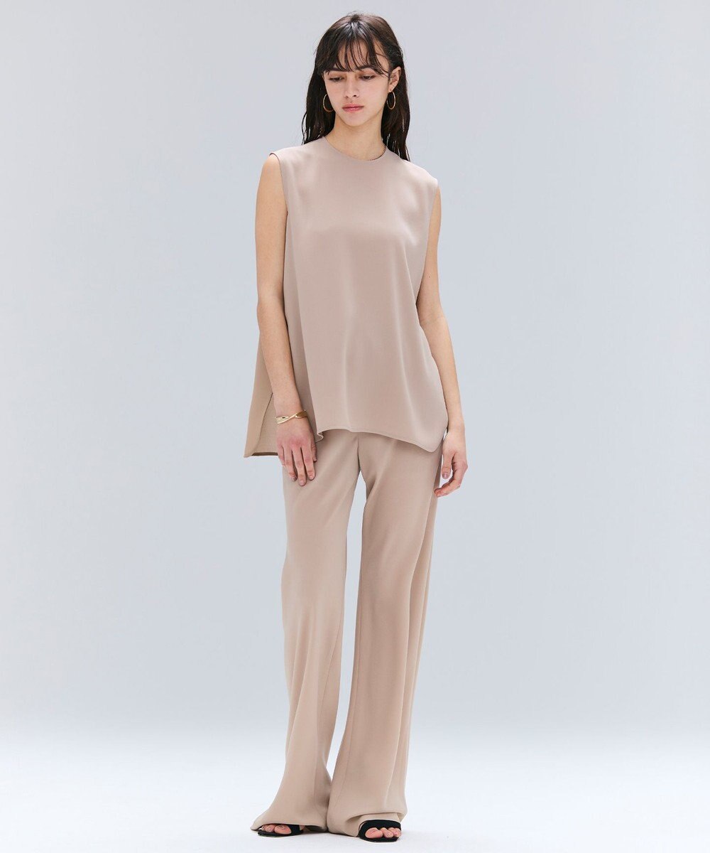 BEIGE， 【洗える】FLEUR / バックシアーノーカラーブラウス 