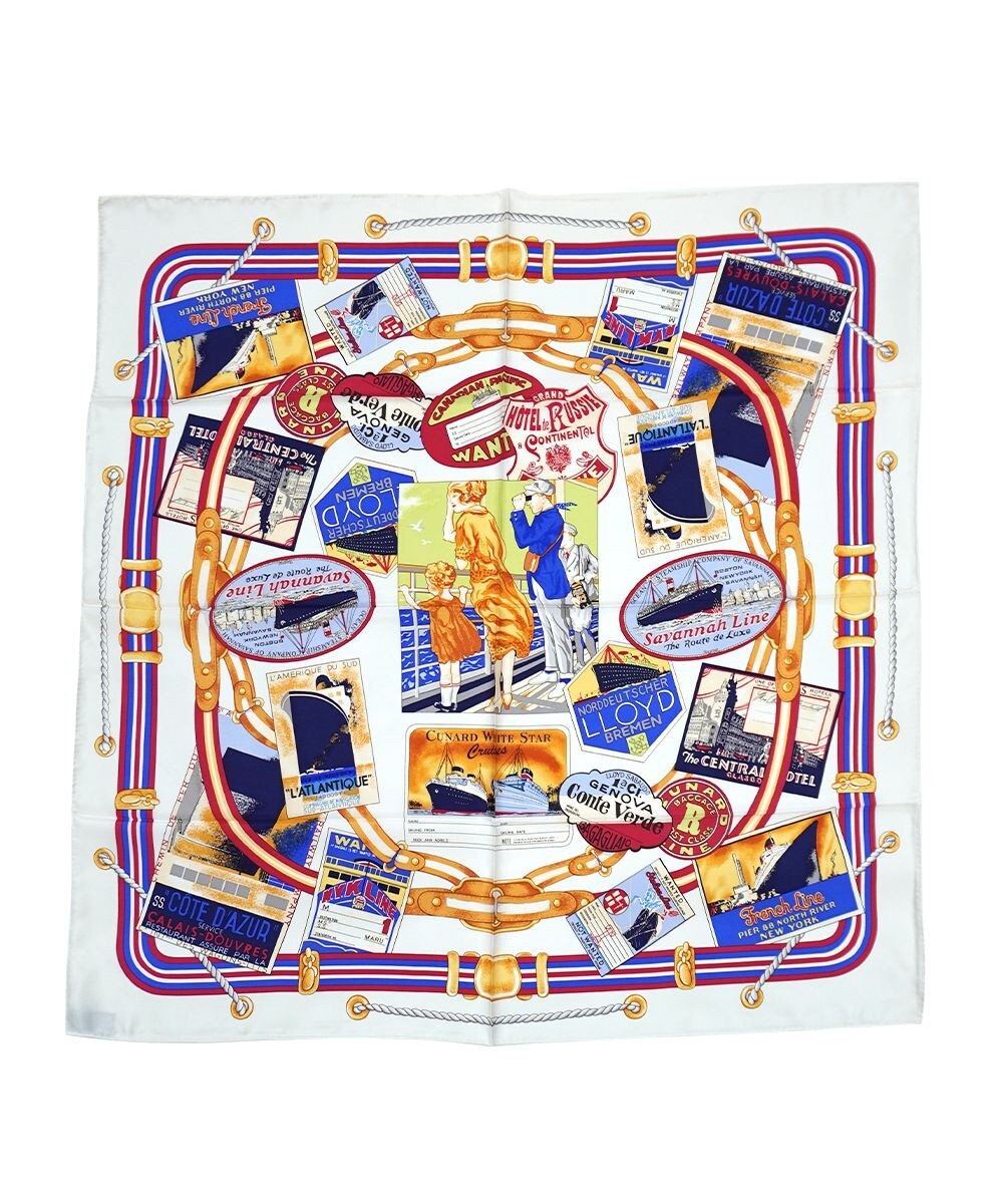 Marca ＜秋の新作！＞【 Marcaオリジナル】ボヤージュ 大判 シルクツイル スカーフ 