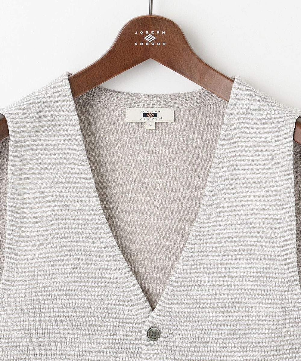 JOSEPH ABBOUD 【キングサイズ・軽い/洗える】スラブギマボーダーニットベスト 