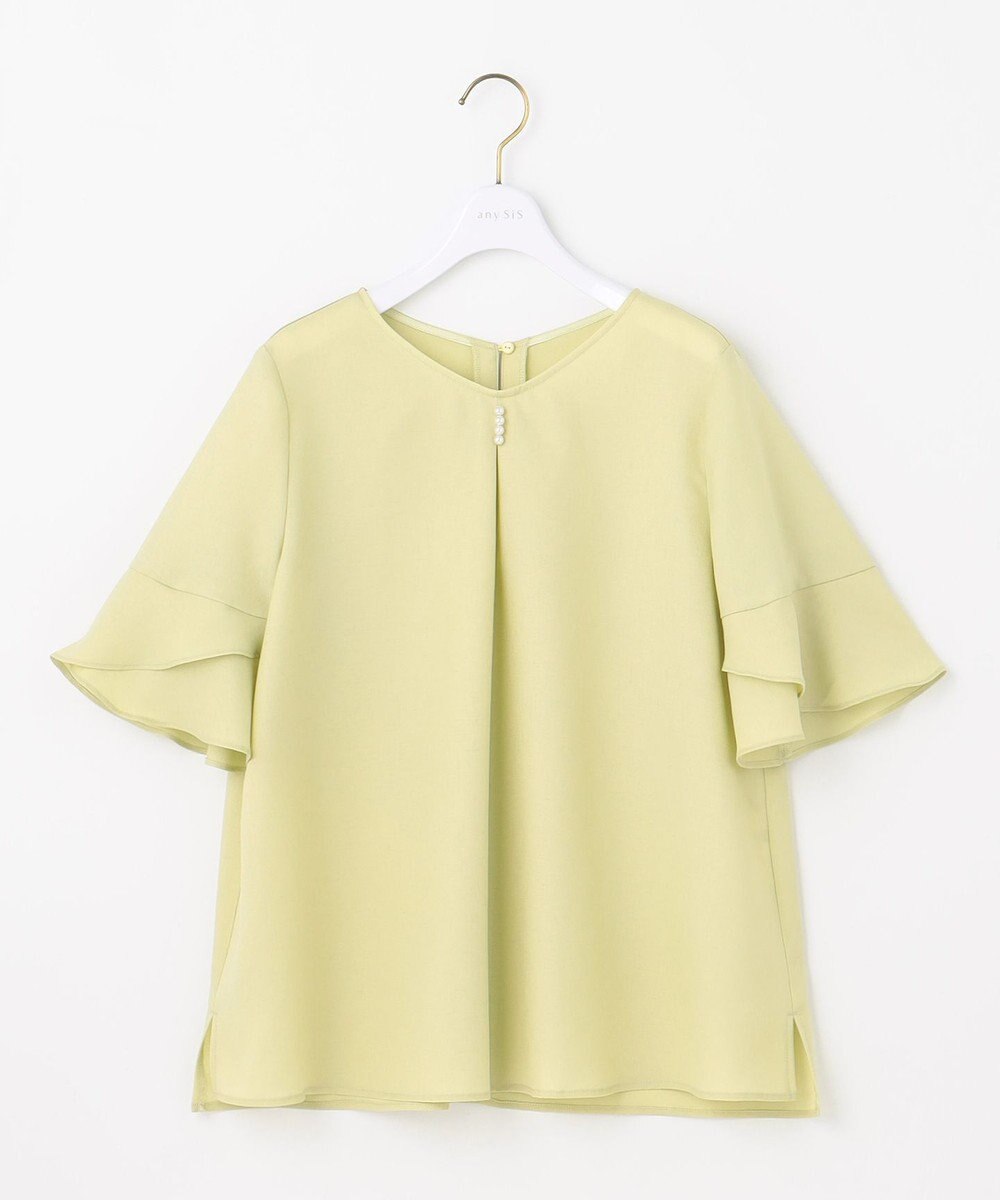 ANY SIS S 【接触冷感・UVカット・速乾】スムージーポリエステル フレアスリーブ ブラウス 
