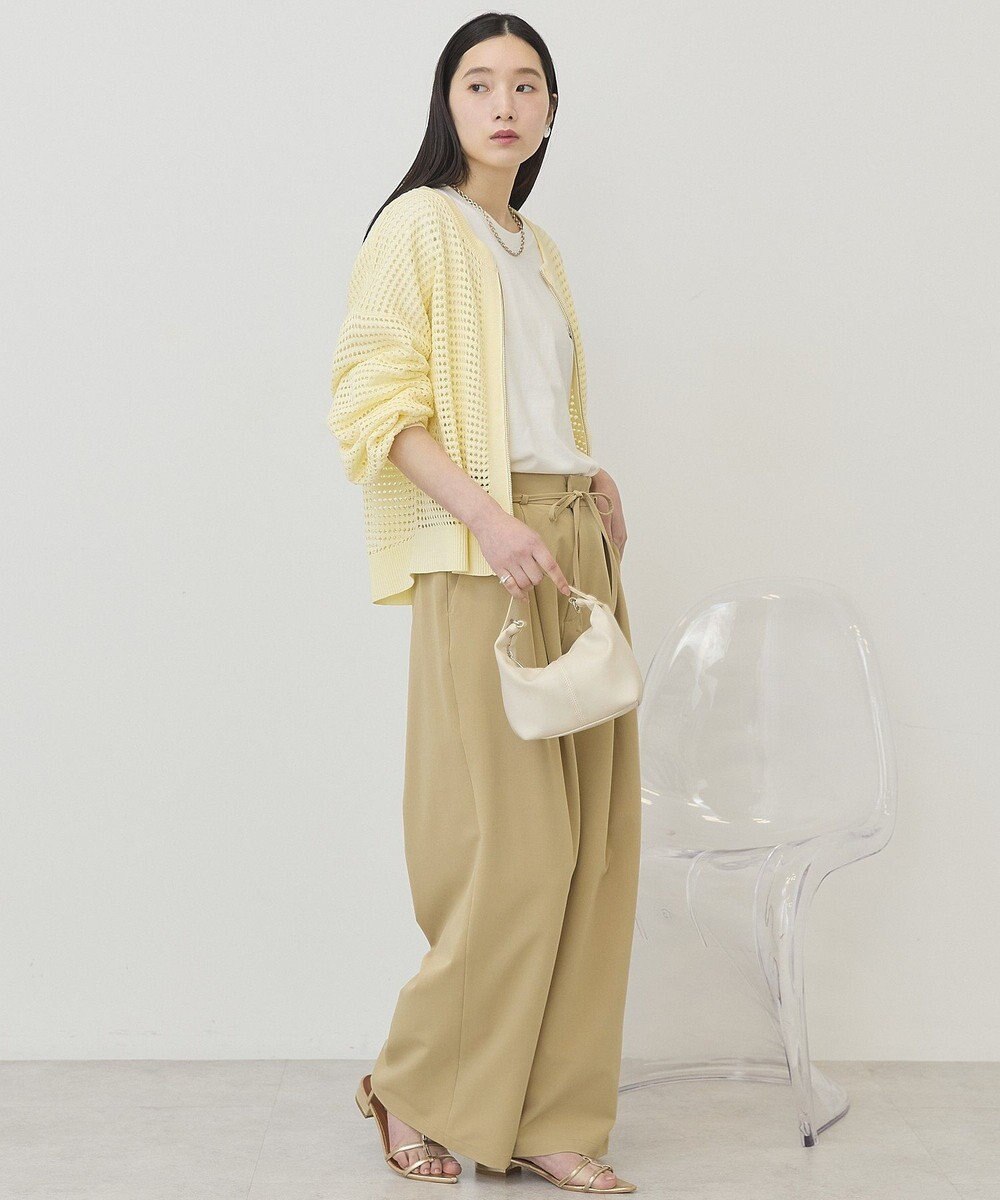 AMERICAN HOLIC リボン付きタックワイドパンツ 