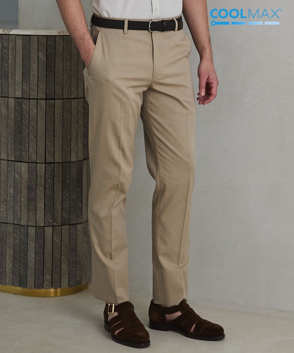 GOTAIRIKU 仕事で着られる綿パン【吸水速乾/ストレッチ/折り目加工】クールマックスコットンパンツ_ノータック（26年モデル） 