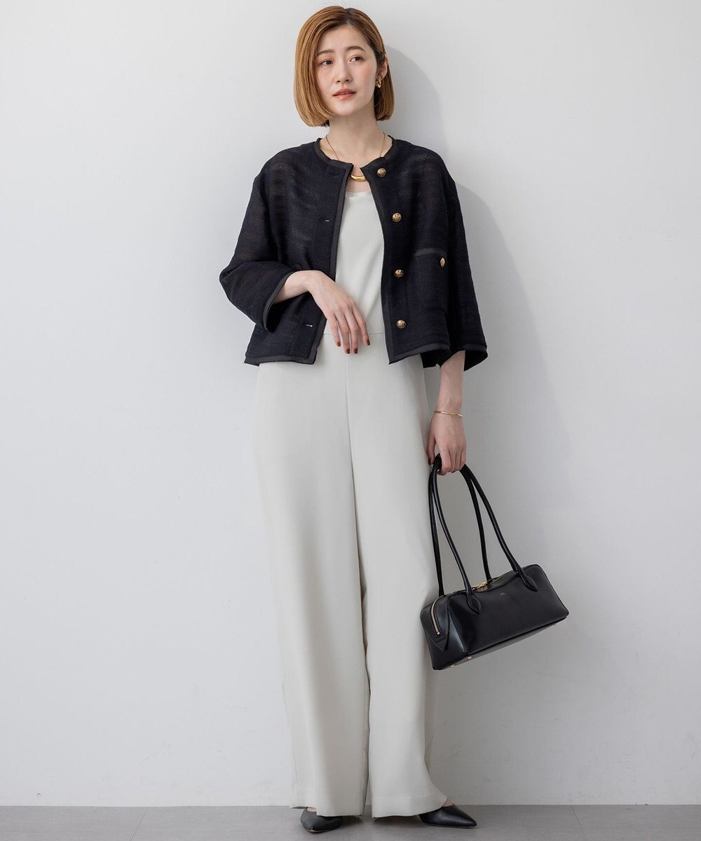 23区 L 【一部店舗限定/吸水速乾/UVカット/接触冷感/洗える】ストレッチジョーゼット オールインワン 