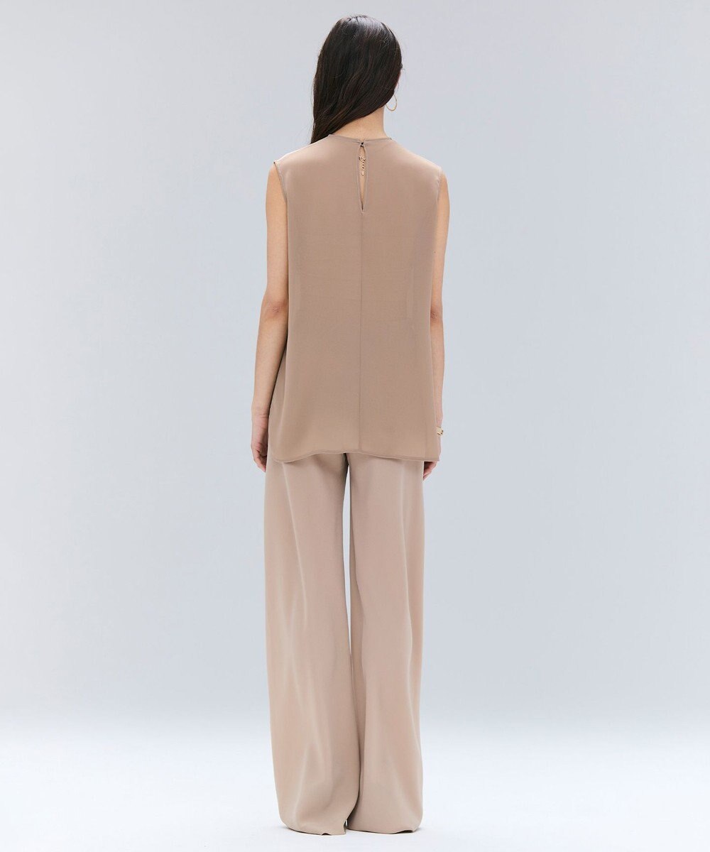 BEIGE， 【洗える】FLEUR / バックシアーノーカラーブラウス 