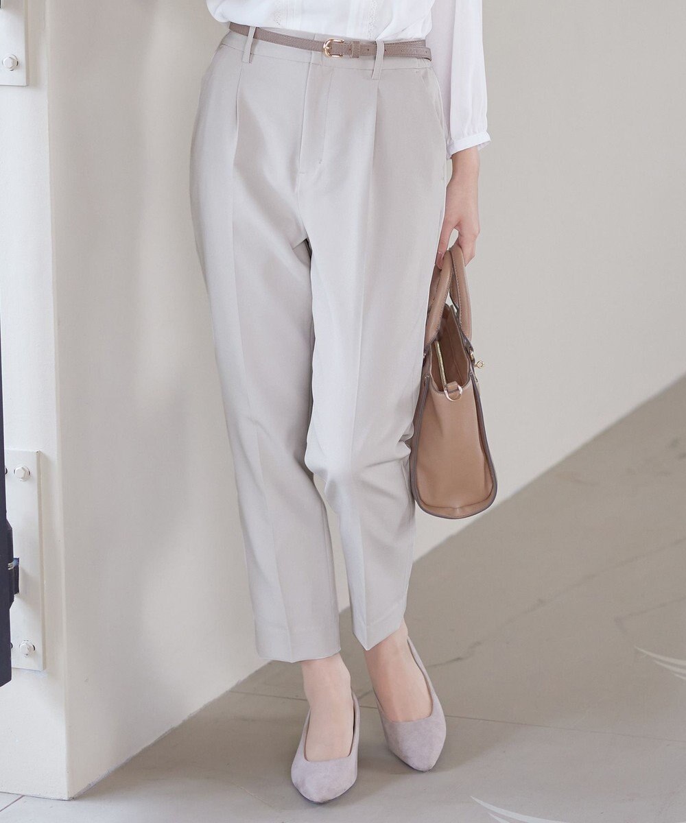 Tiaclasse 【小倉優子さん着用・ダブルクロス・洗える】テーパードパンツ 