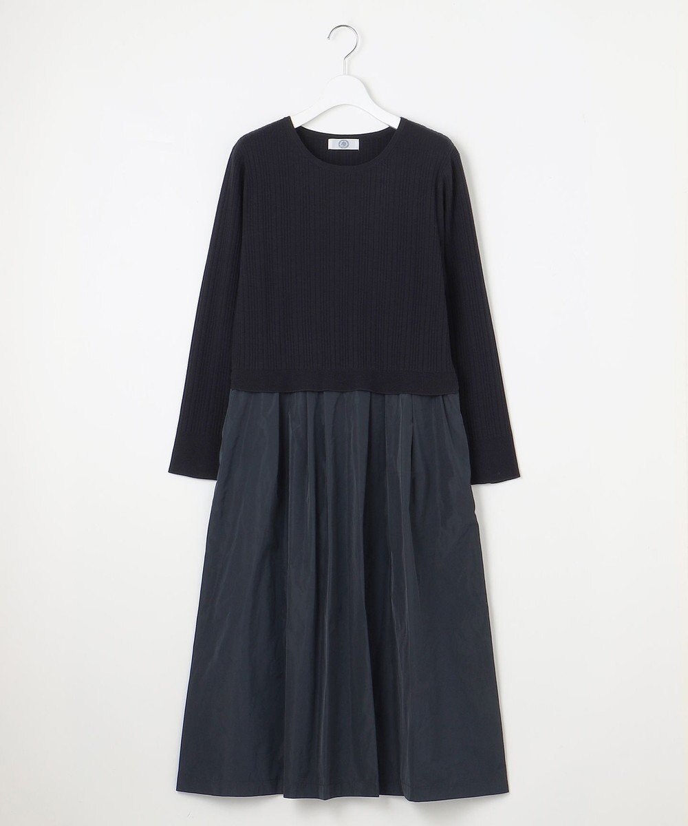 J.PRESS LADIES 【WEB限定・洗える】ニット コンビ ワンピース 