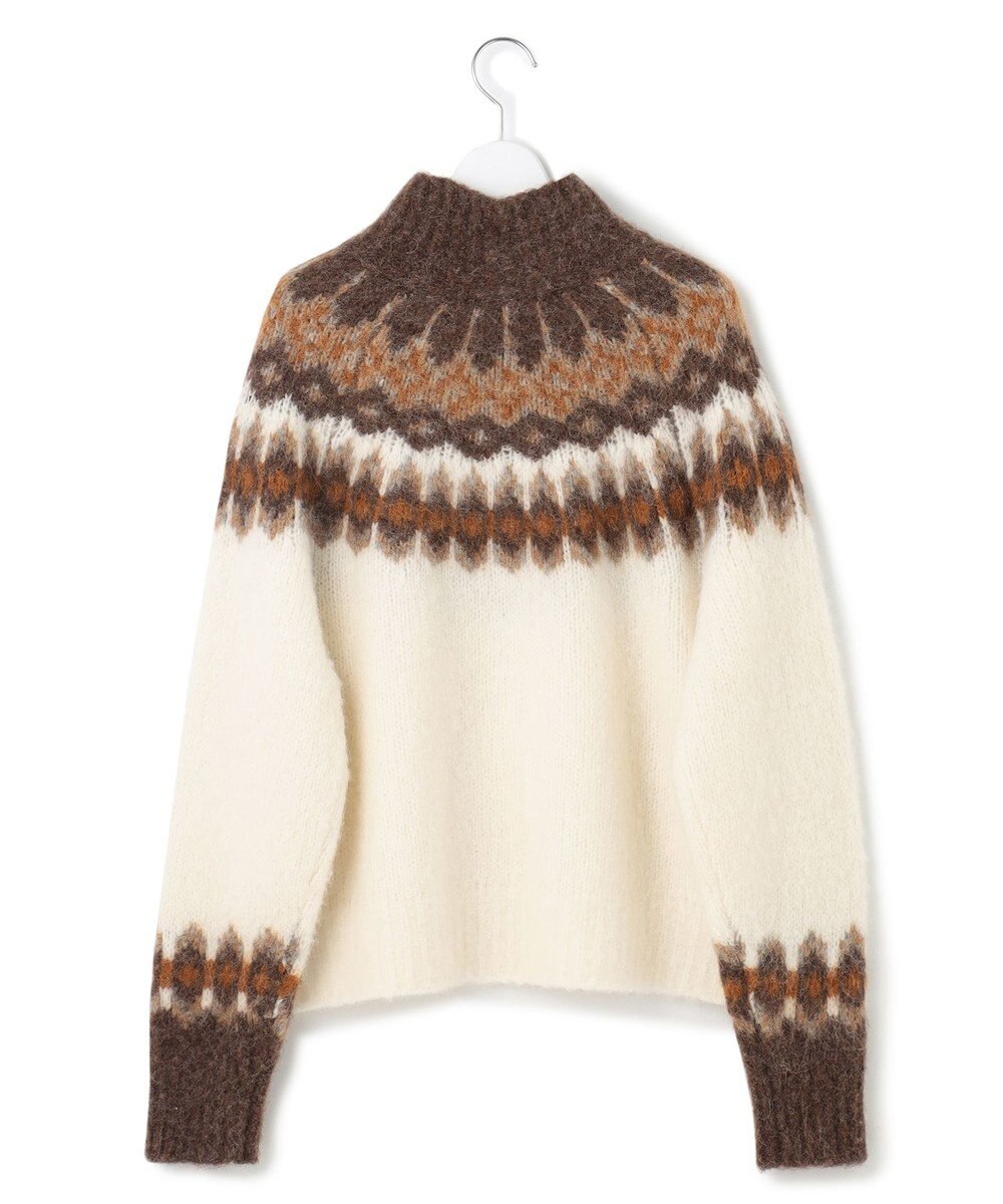 23区 L シャギージャガード タートルネック ニット 