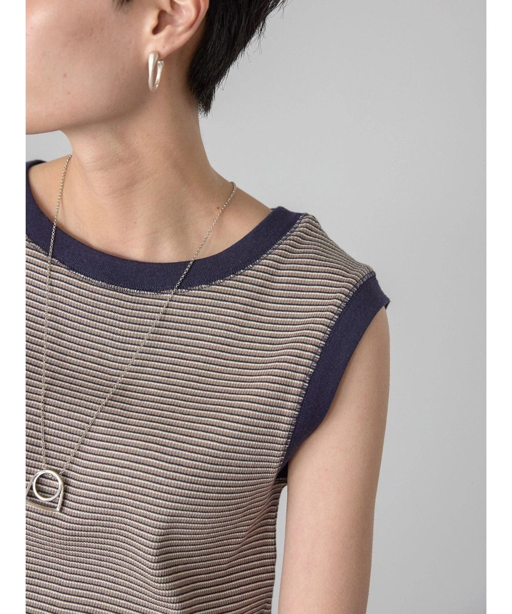 AMERICAN HOLIC ミジンボーダーノースリーブカットプルオーバー 