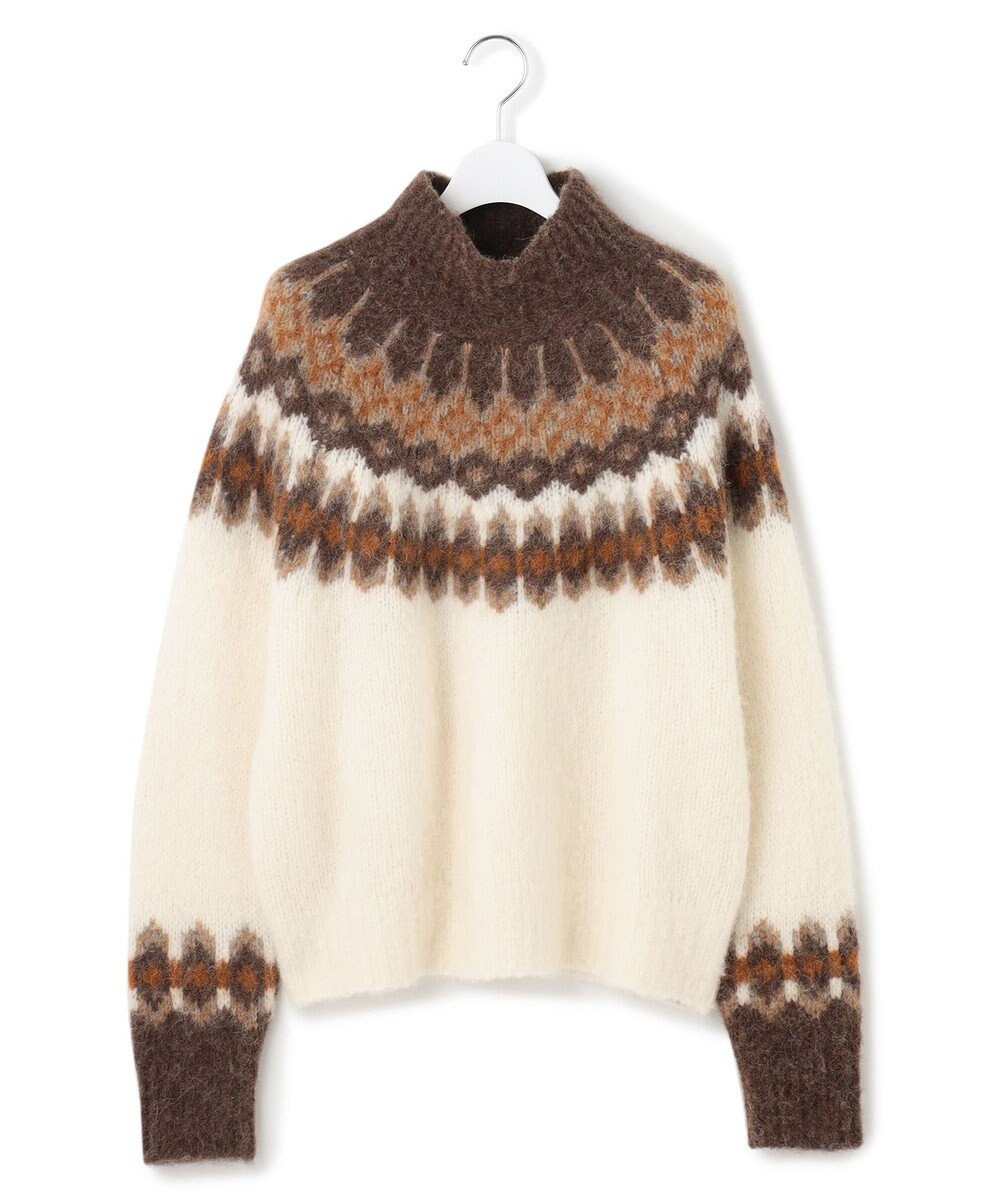 23区 L シャギージャガード タートルネック ニット 