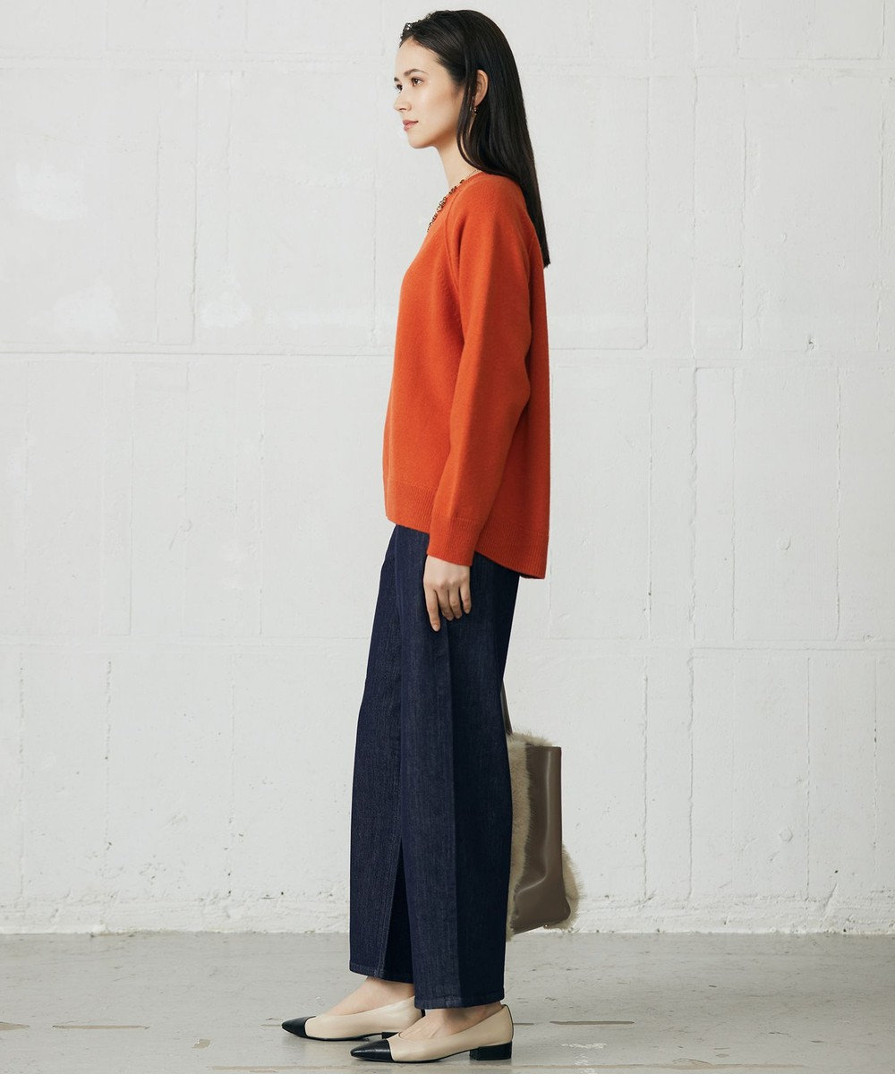 自由区 L ウールカシミヤブレンドラグランスリーブ ニット 