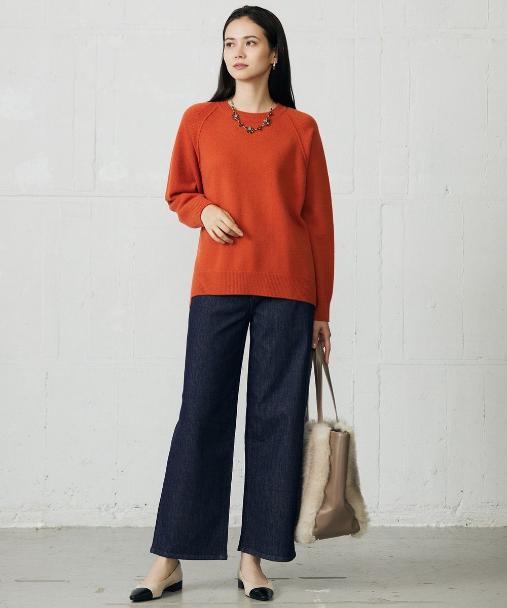 自由区 L ウールカシミヤブレンドラグランスリーブ ニット 