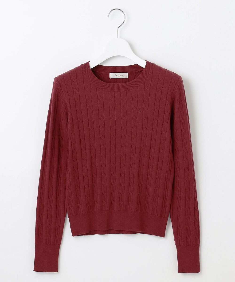 Feroux 【洗える】ケーブル ニット 