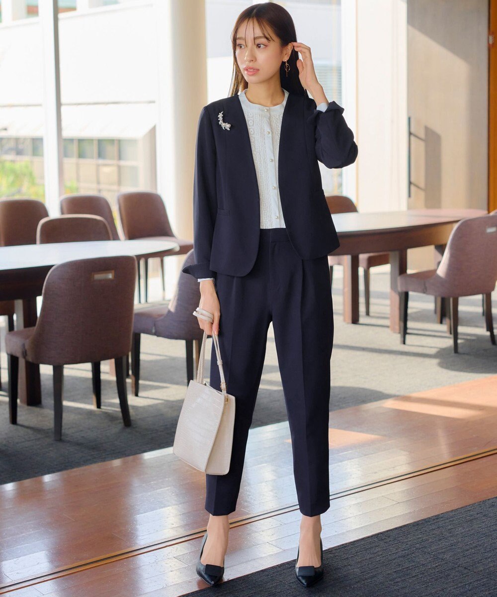 Tiaclasse 【小倉優子さん着用・ダブルクロス・洗える】テーパードパンツ 