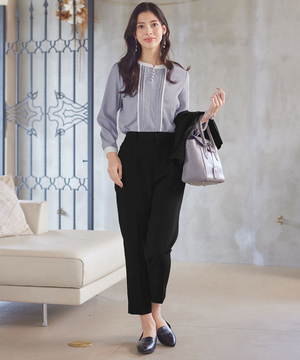 Tiaclasse 【小倉優子さん着用・ダブルクロス・洗える】テーパードパンツ 