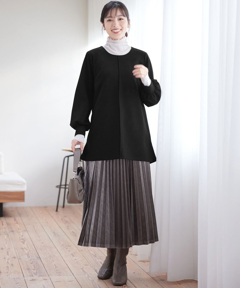 Tiaclasse 【洗える】ボンディングパフスリーブチュニック 