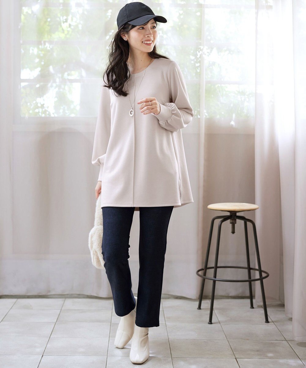 Tiaclasse 【洗える】ボンディングパフスリーブチュニック 