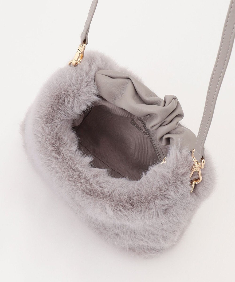 自由区 【2WAY】フェイクファーハーフムーン バッグ 