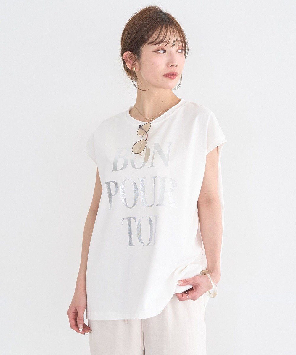 earth music&ecology 【綿100％】フレンチスリーブプリントＴシャツ 