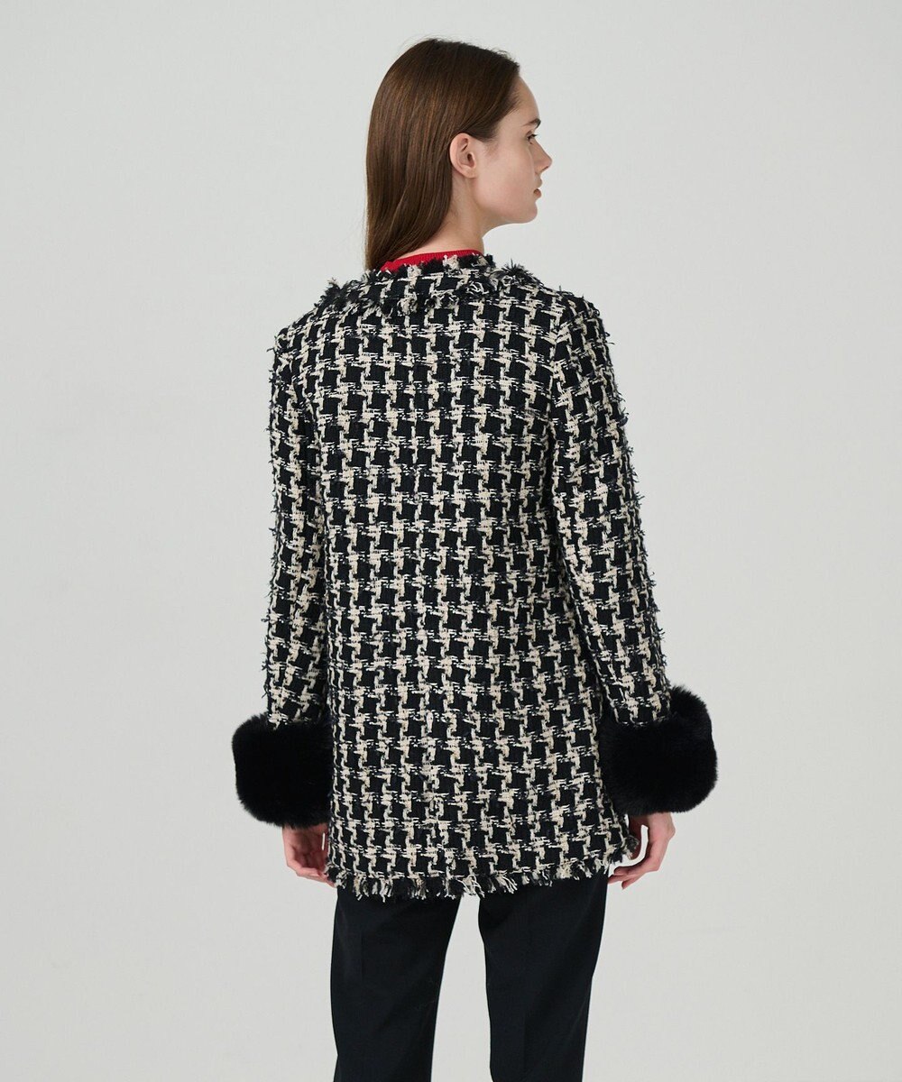 GRACE CONTINENTAL ツイードファーコート 