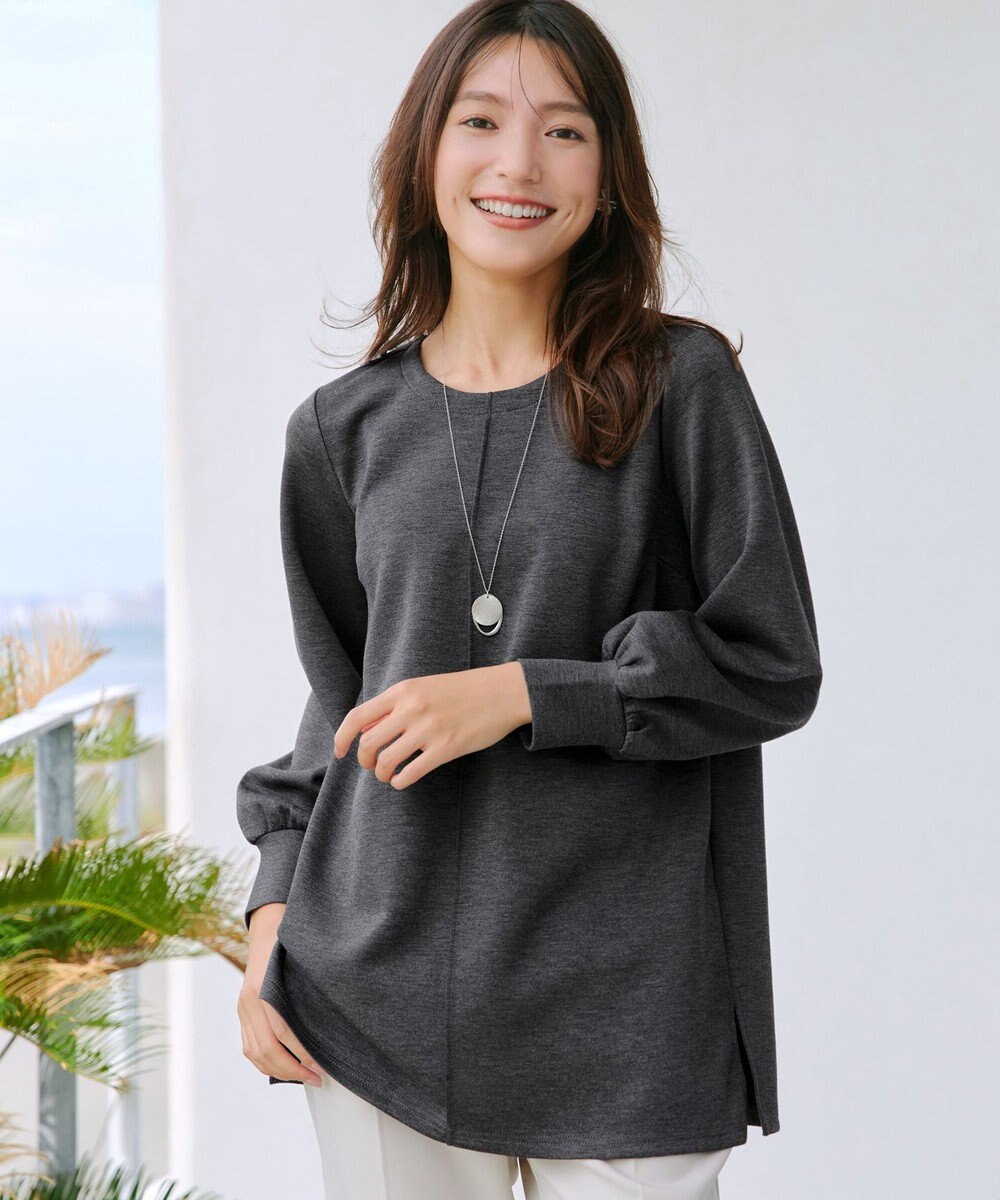 Tiaclasse 【洗える】ボンディングパフスリーブチュニック 