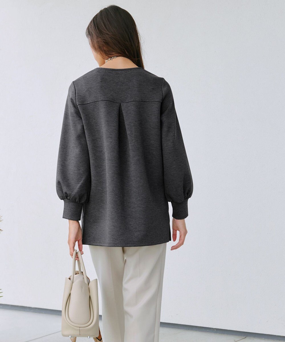 Tiaclasse 【洗える】ボンディングパフスリーブチュニック 