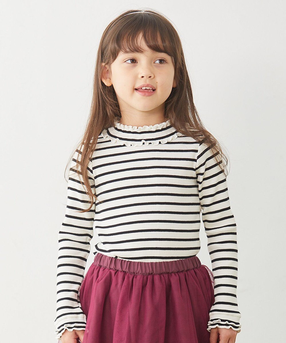 ANY KIDS テレコハイネック長袖Tシャツ 