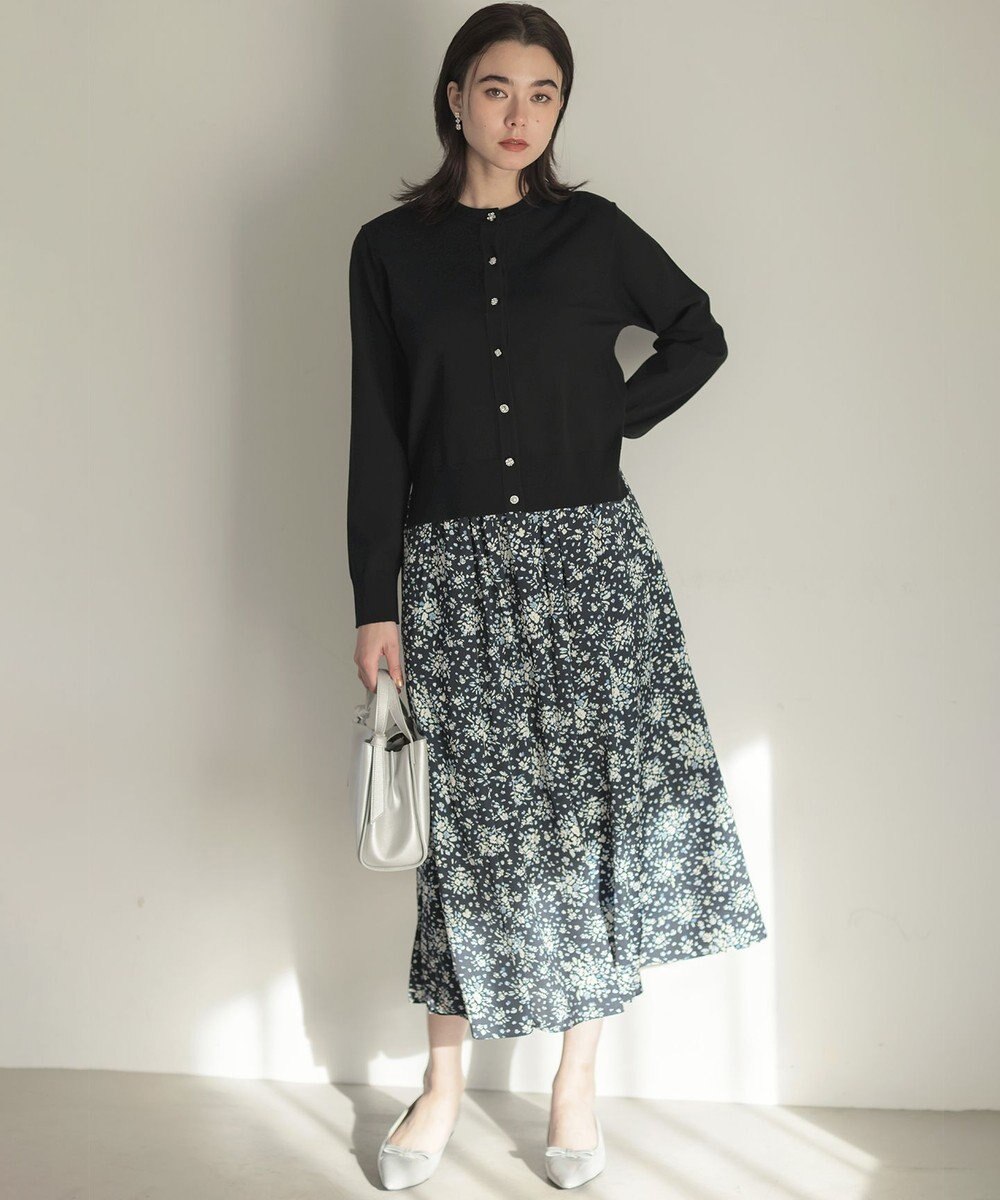 組曲 モザイクフラワープリント スカート 