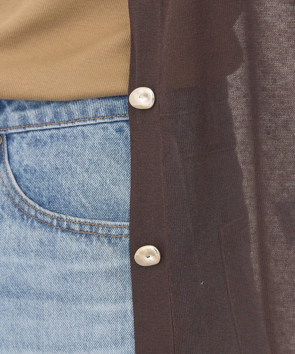 AMERICAN HOLIC メタルボタンシアーVネックカーディガン 