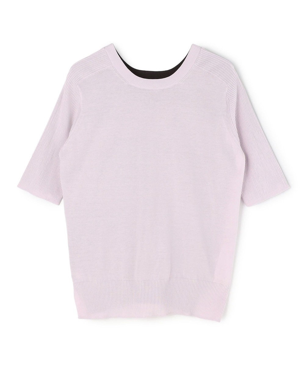 BEIGE， JULIE / コットンシルク 2WAY半袖ニット 