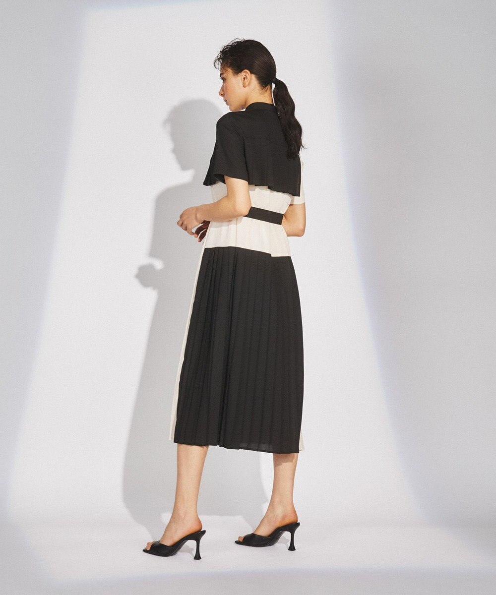 GRACE CONTINENTAL プリーツ配色ワンピース 