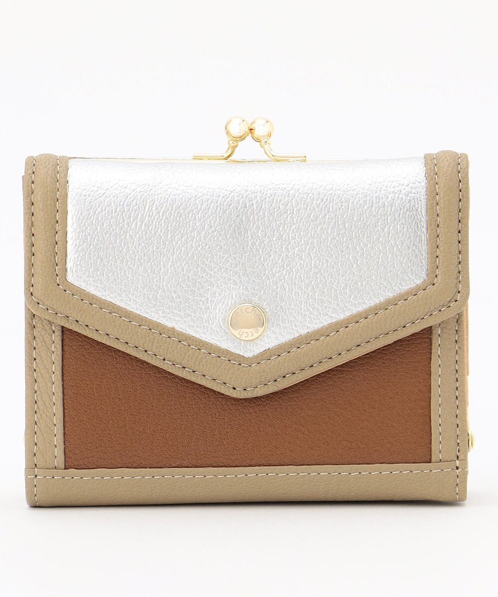 UNBILLION ペルケ perche トリミング配色外ガマ二つ折り財布 