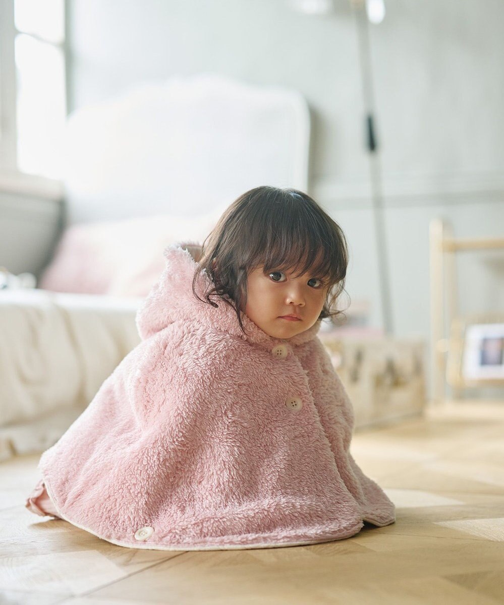 組曲 KIDS 【90㎝】くま耳 キルトマント 