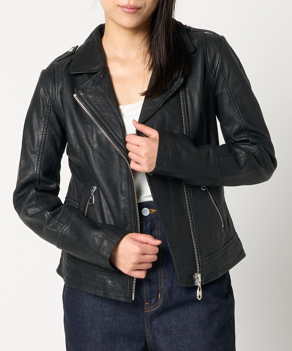 woadblue ＜DOMA＞MOTO JACKET BLACK 