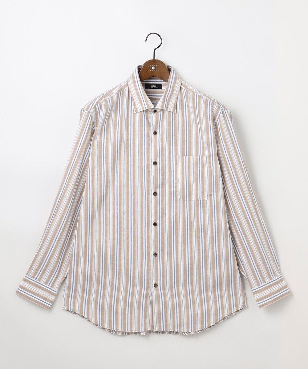JOSEPH ABBOUD 【キングサイズ・リネンブレンド】コットンリネン ボイルコード シャツ 