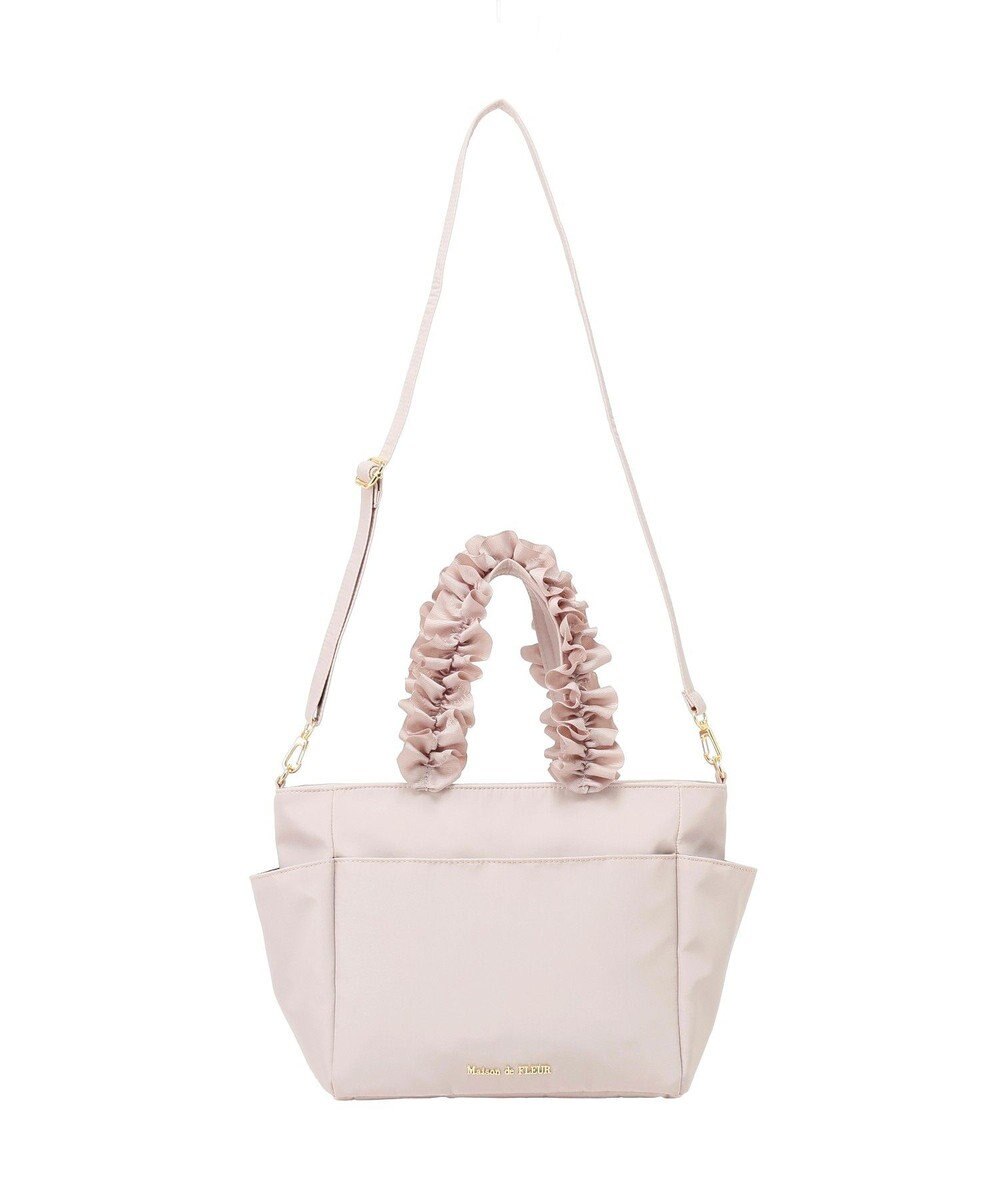 Maison de FLEUR 撥水加工フリルハンドル2Wayトートバッグ 