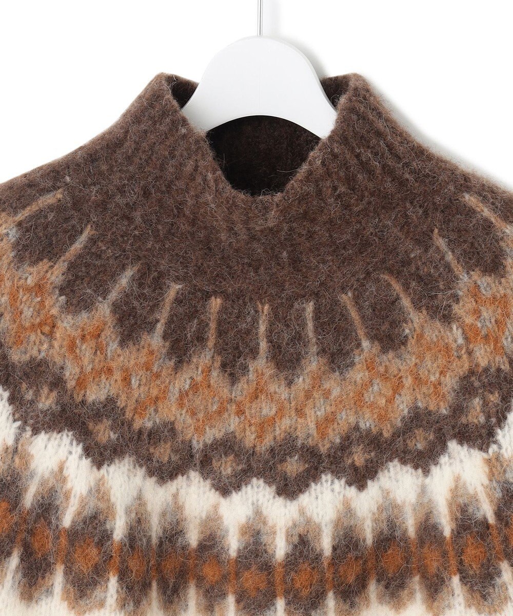 23区 L シャギージャガード タートルネック ニット 