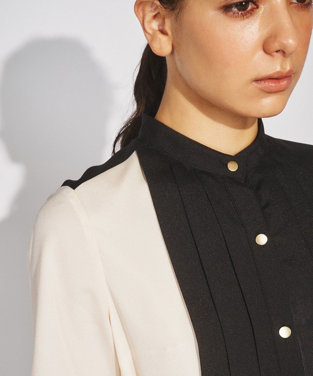 GRACE CONTINENTAL プリーツ配色ワンピース 