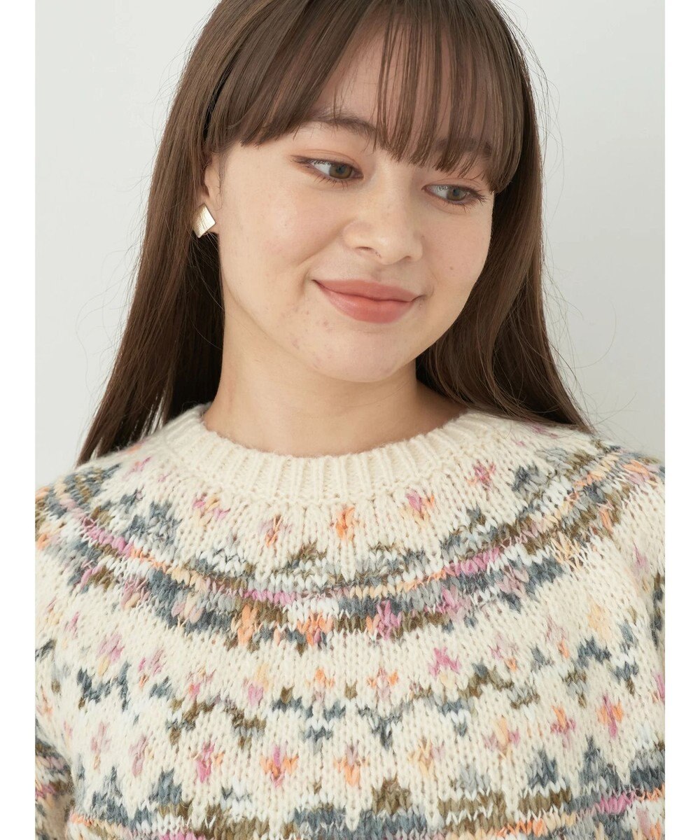 earth music&ecology スラブヤーンノルディックプルオーバー 