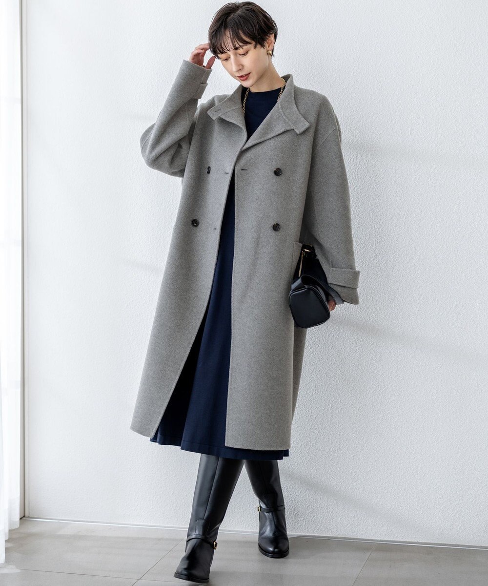 23区 S 【洗える/吊り干しOK】ヴィスコースストレッチ  バックデザイン ニットワンピース 