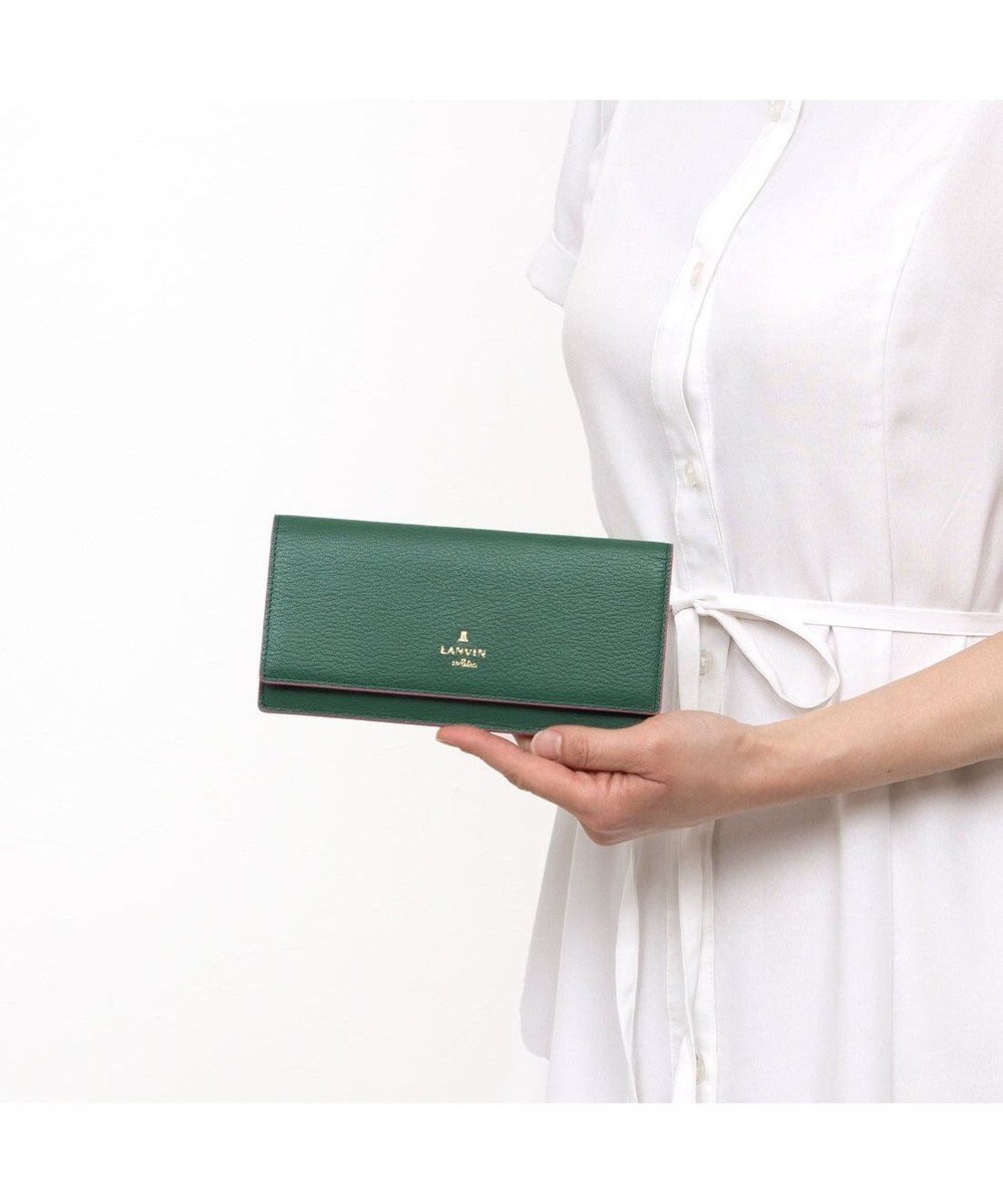 LANVIN en Bleu リム 被せ薄マチ長財布 